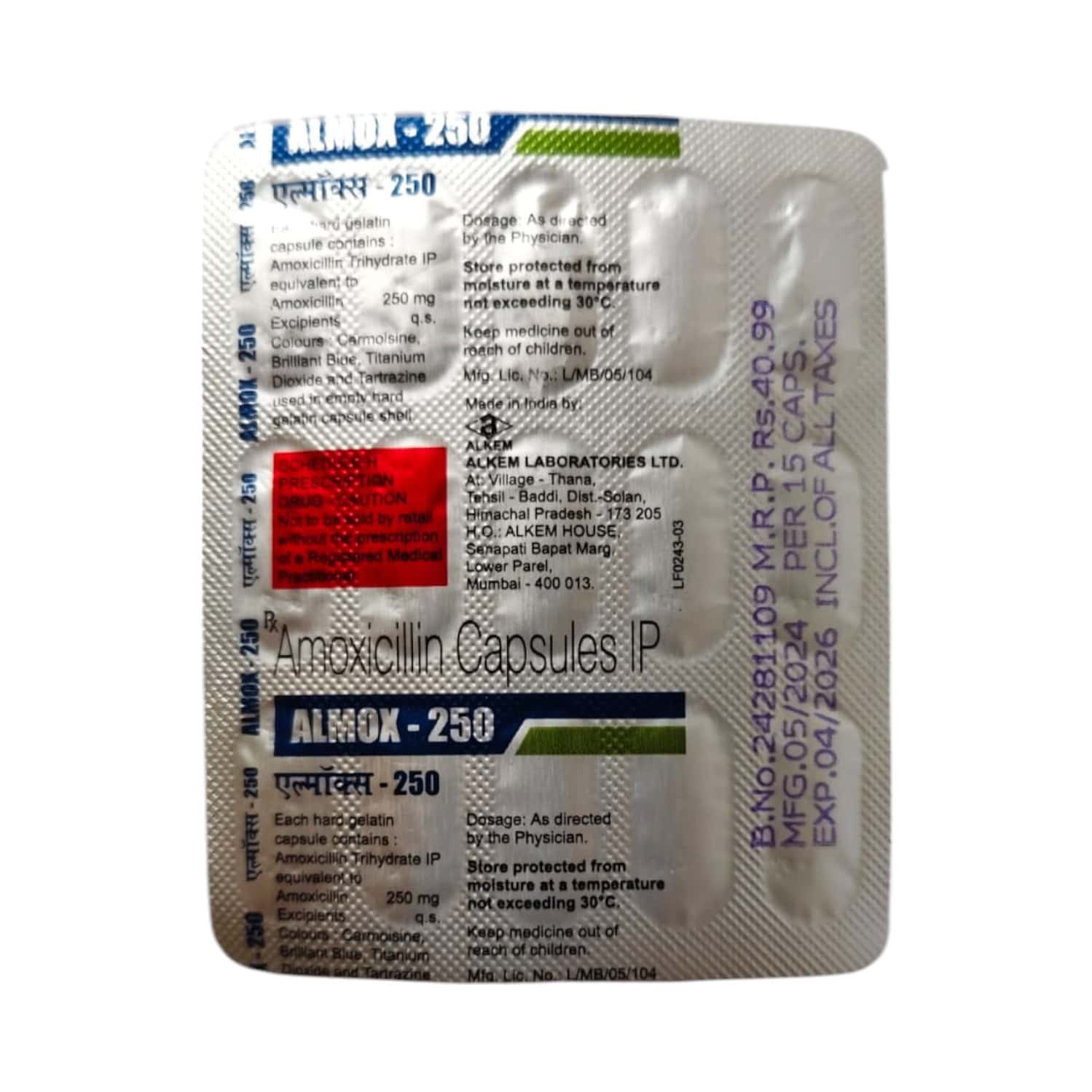 Almox 250mg Tablets