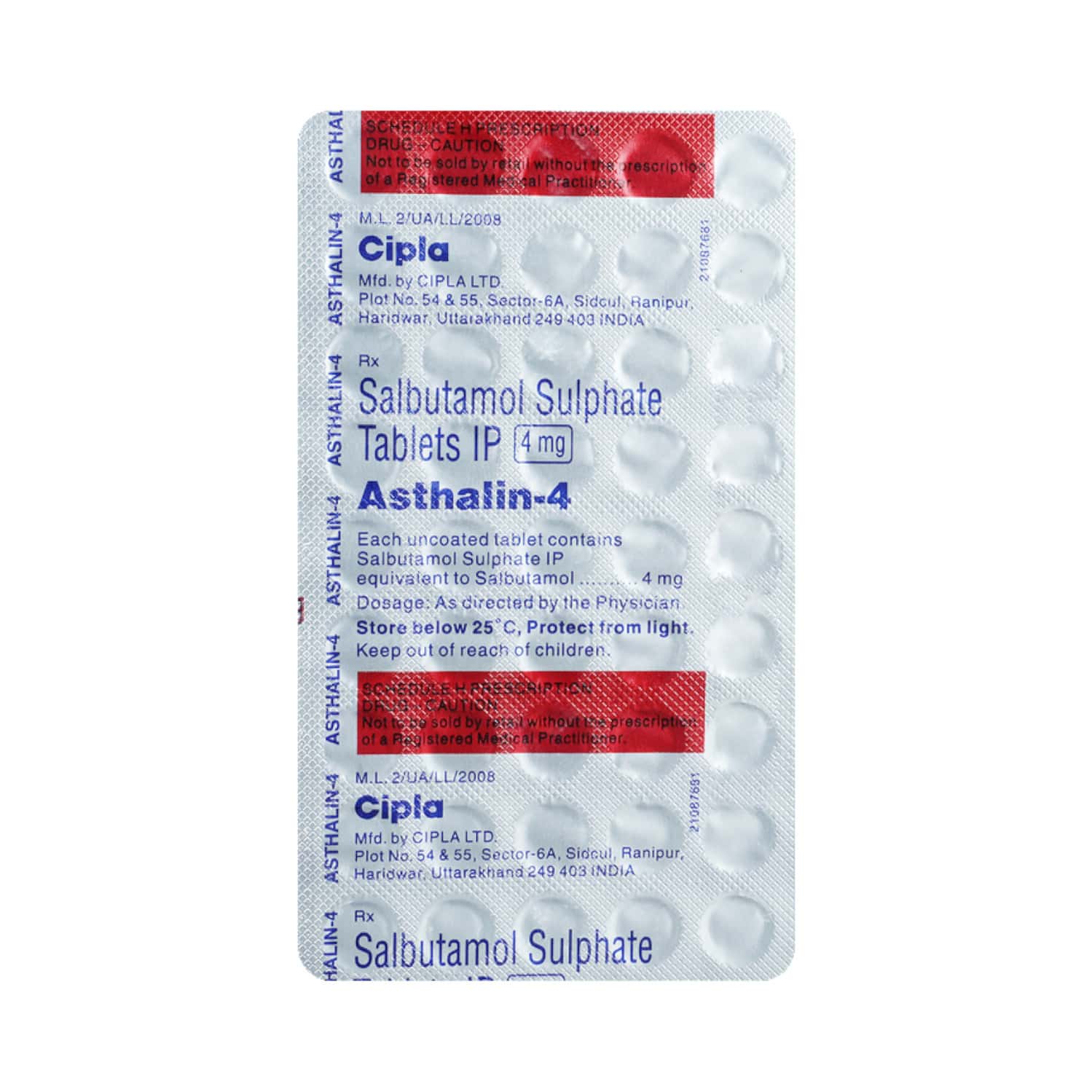 Asthalin 4mg Tablets