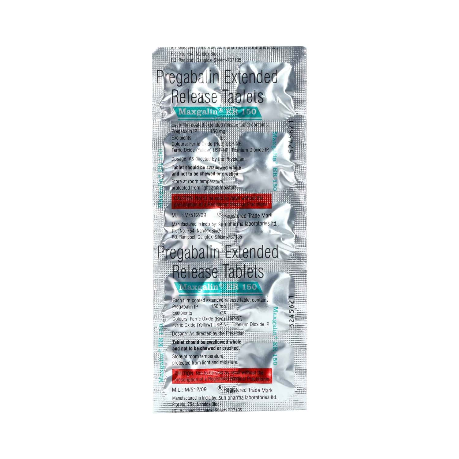 Maxgalin Er 150mg Tablets