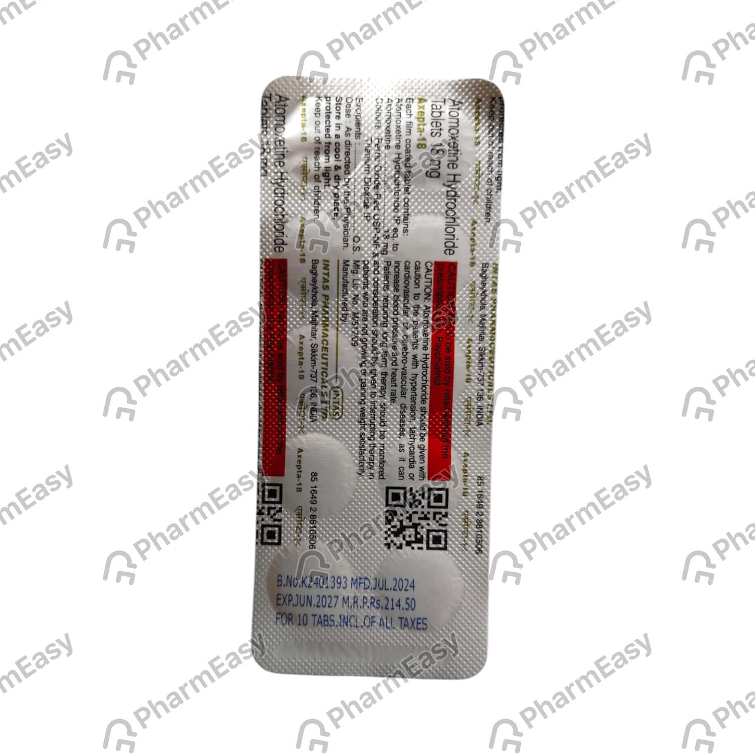 Axepta 18mg Tablets