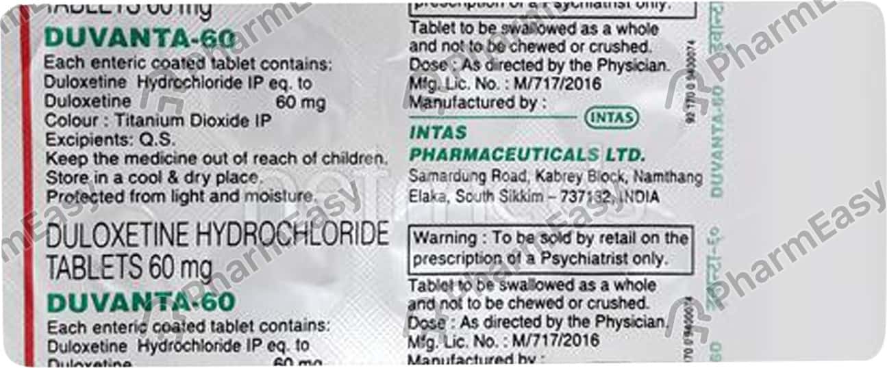 Duvanta 60mg Tablets