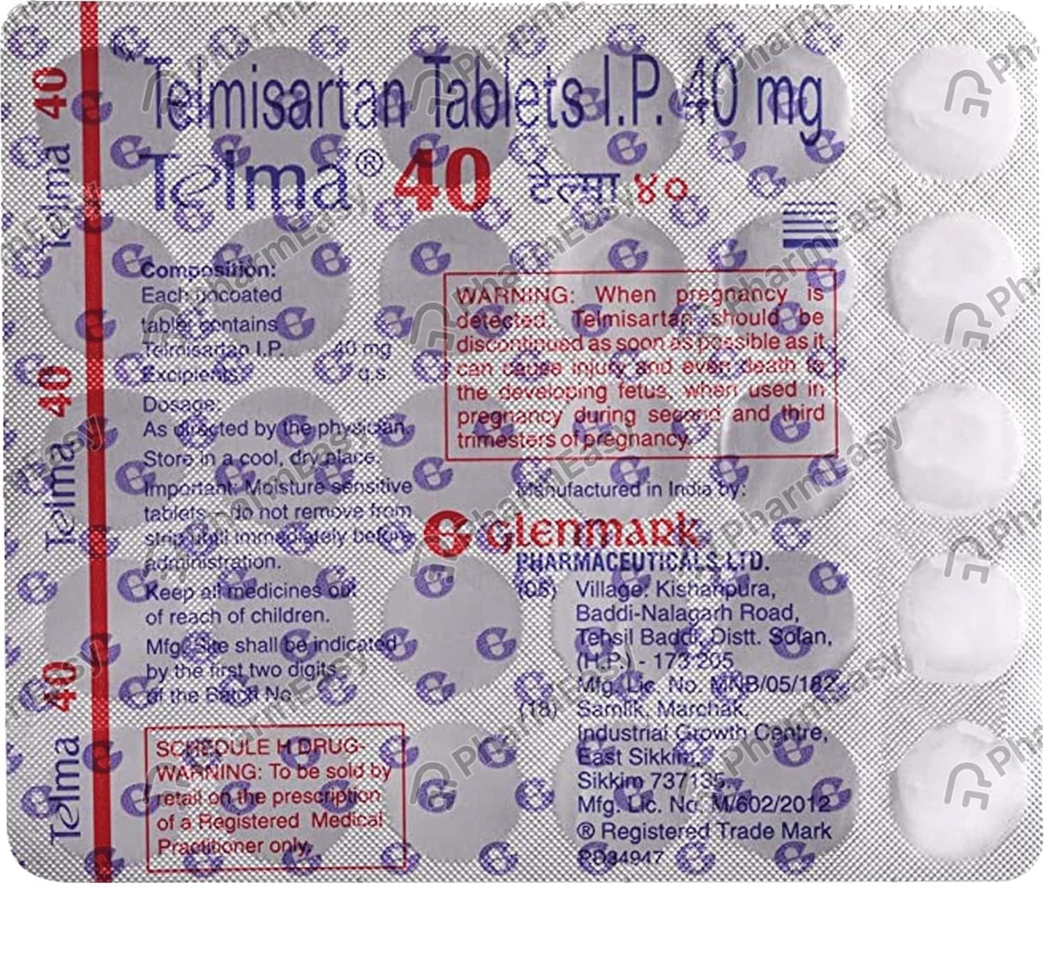 Telma 40mg Tablets