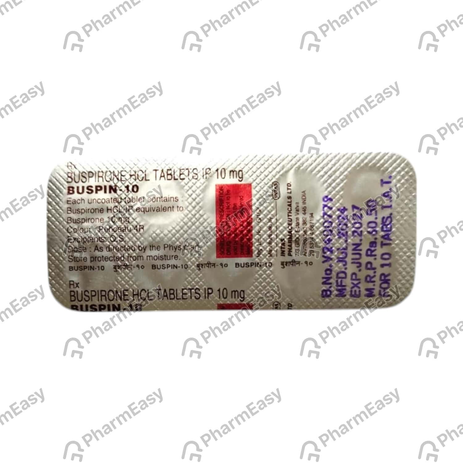 Buspin 10mg Tablets