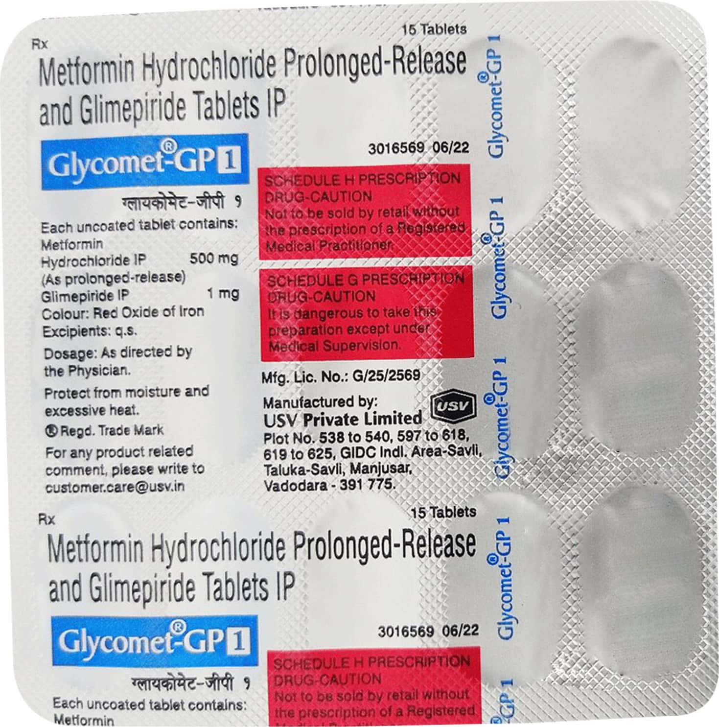 Glycomet Gp 1mg Tablets