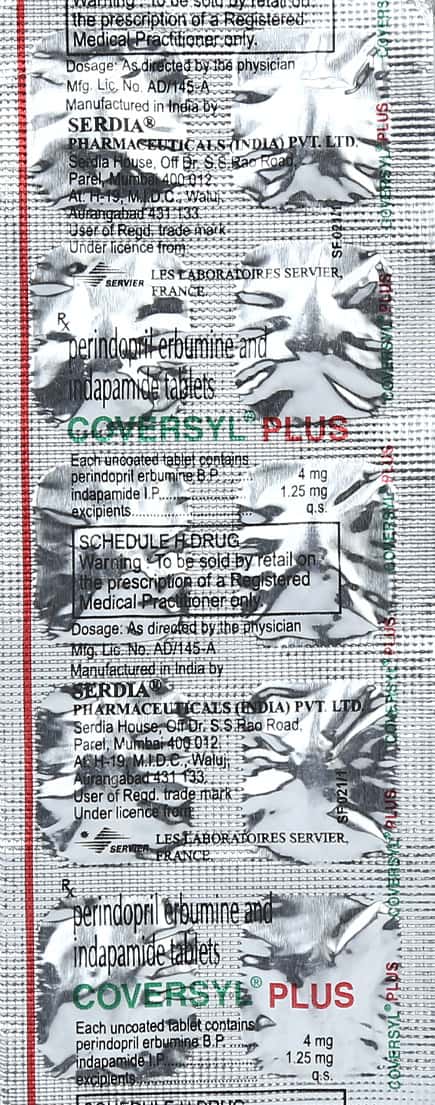 Coversyl Plus 4/1.25mg Tablets