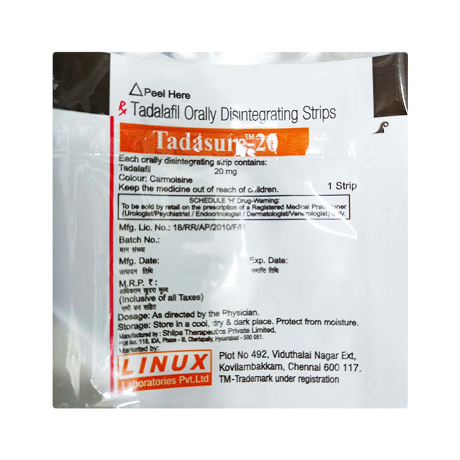 Tadarise 20mg Effervescent Tablets