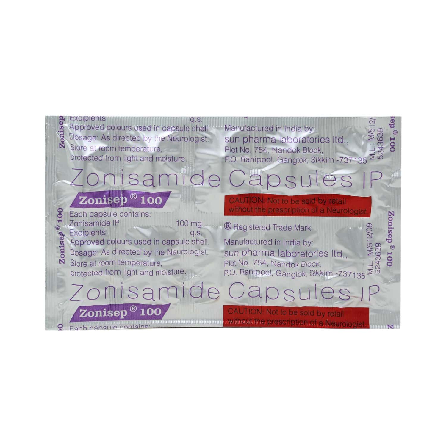 Zonisep 100mg Tablets