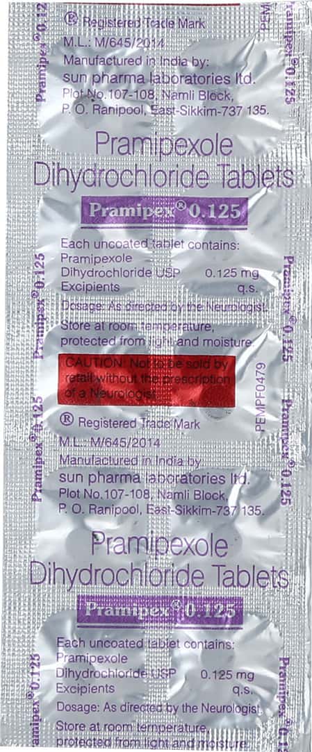 Pramipex 0.125mg Tablets
