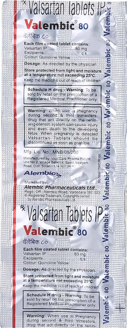 Valembic 80mg Tablets