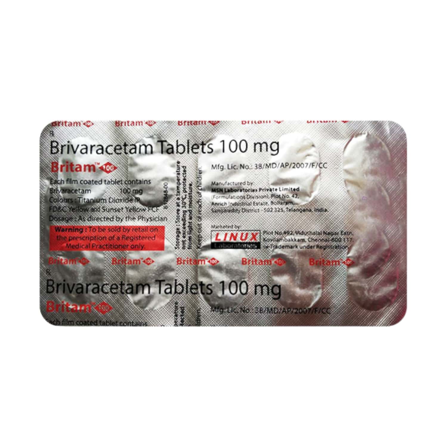 Briveratam 100mg Tablets