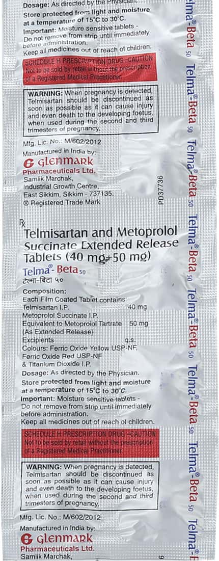 Telmaheal Beta 50mg Tablets