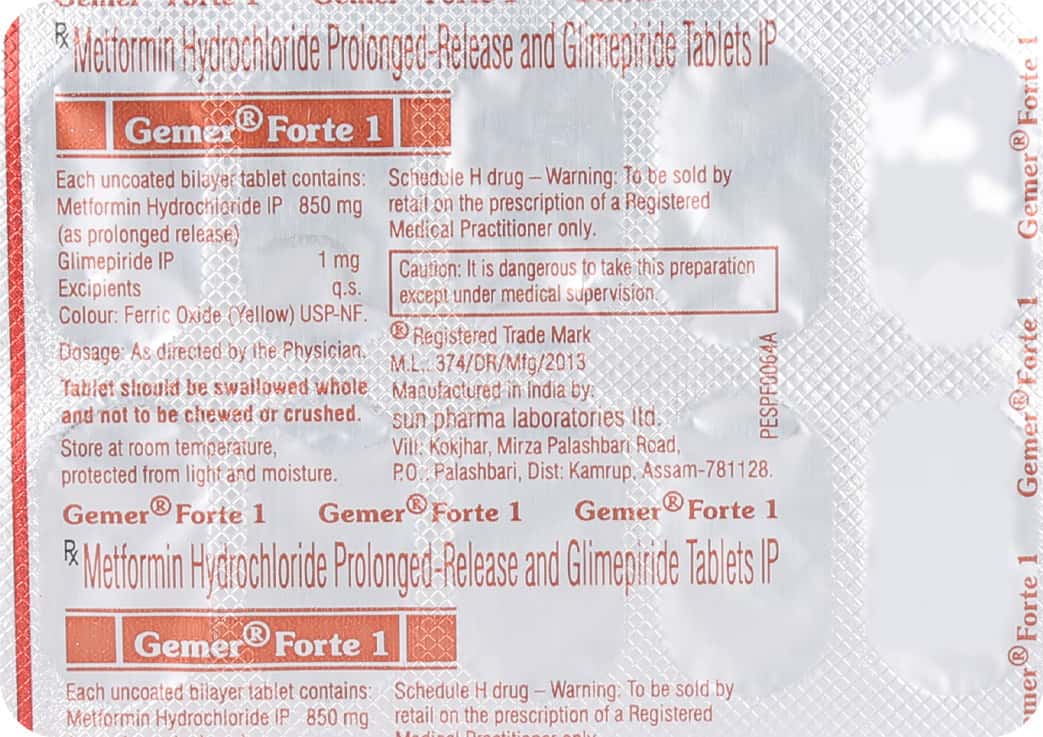 Gemer Forte 1mg Tablets