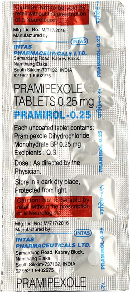 Pramirol 0.25mg Tablets